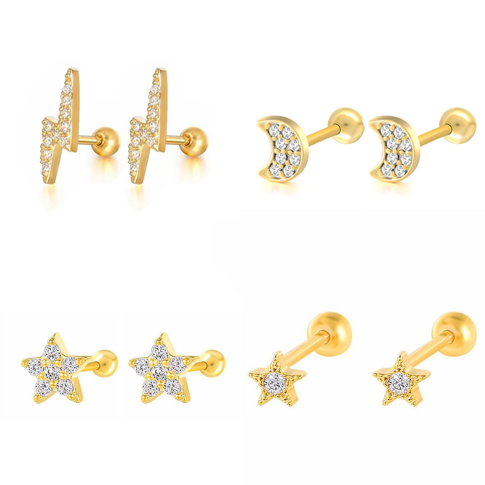 Body Jewelry Flat Back - Orecchini a bottone con cartilagine di