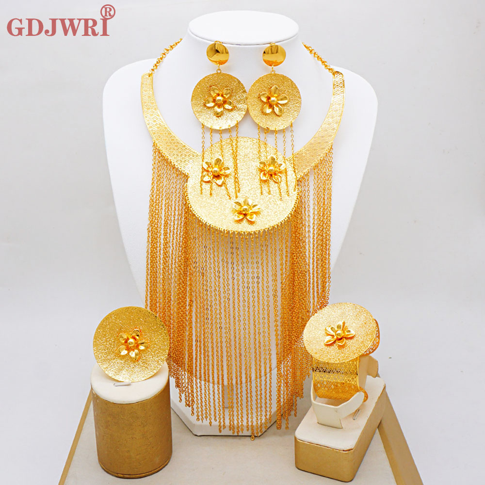Body Jewelry Dubai - Set di Gioielli Lussuosi Placcati Oro
