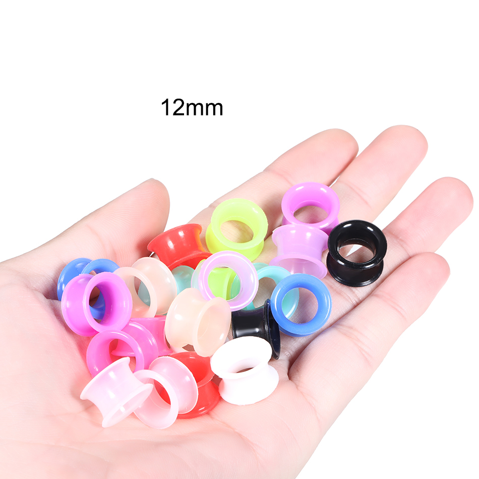 Body Jewelry Ear Gauges - 24 pz Silicone Alta Doppio Svasato