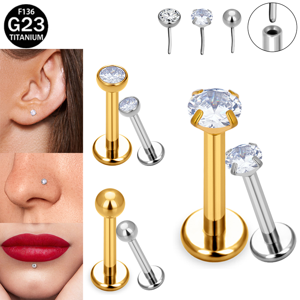 Orecchini a perno labret senza - Body Jewelry Implant Grade recensione e prezzo