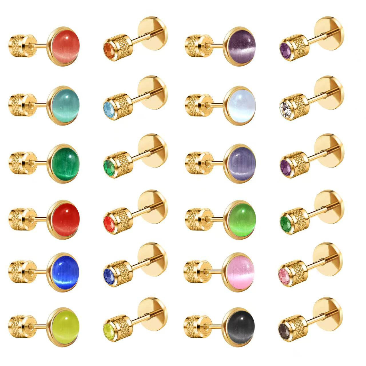 Orecchini a lobo con pietra po - Body Jewelry Flat Back recensione e prezzo