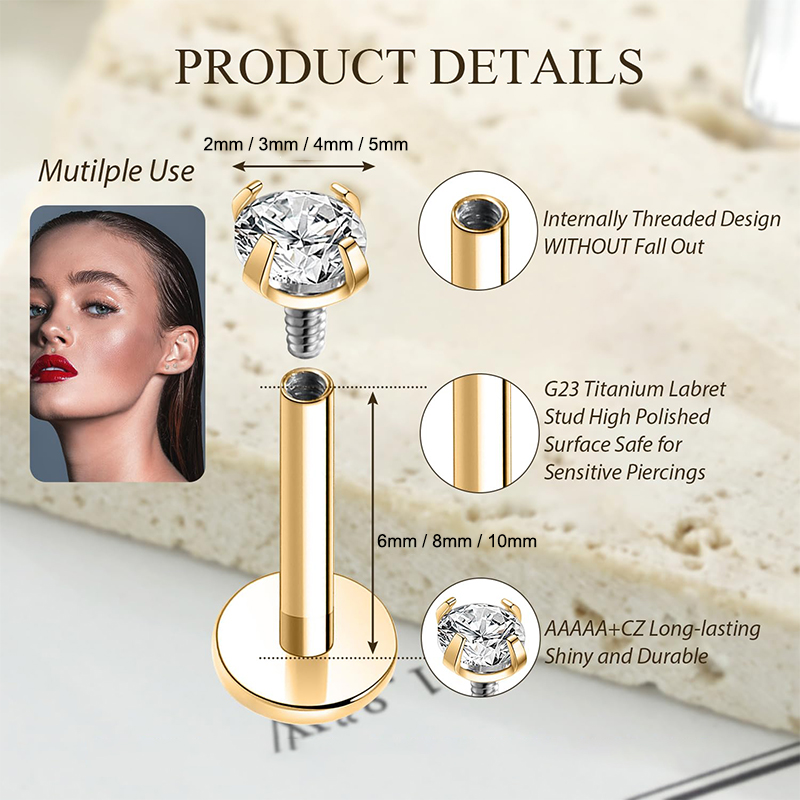 Orecchini a perno in titanio 1 - Body Jewelry Titanium recensione e prezzo