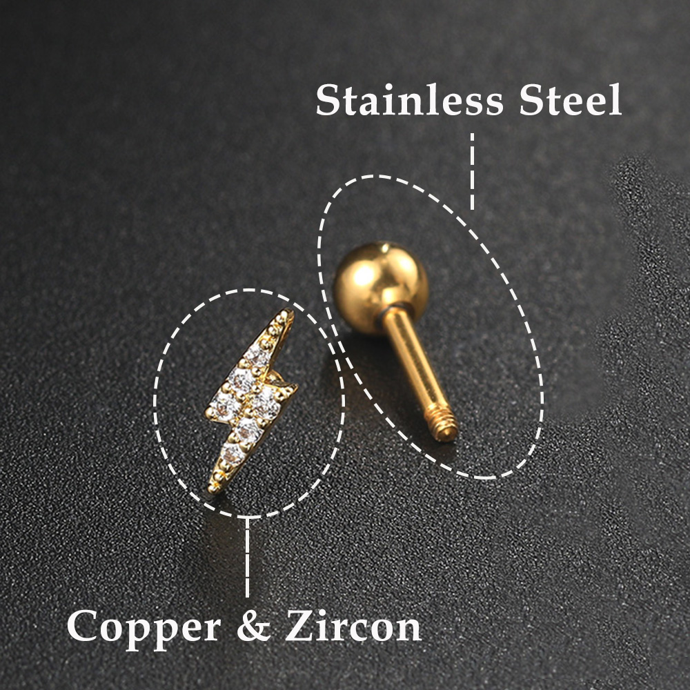 Orecchini a bottone con cartil - Body Jewelry Flat Back recensione e prezzo