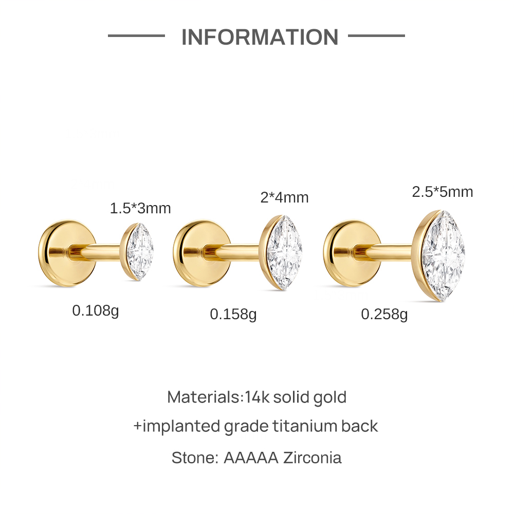 CANNER 1PC Orecchino a perno p - Body Jewelry Flat Back recensione e prezzo