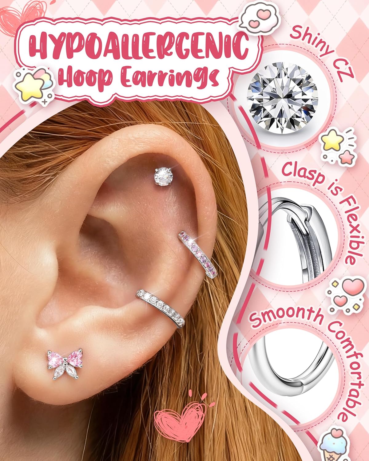 Bobisty 1 paio di orecchini pe - Body Jewelry Flat Back recensione e prezzo