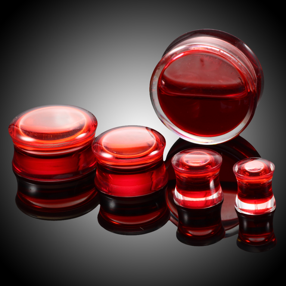 2 pezzi rossi liquidi sangue o - Body Jewelry Ear Gauges recensione e prezzo