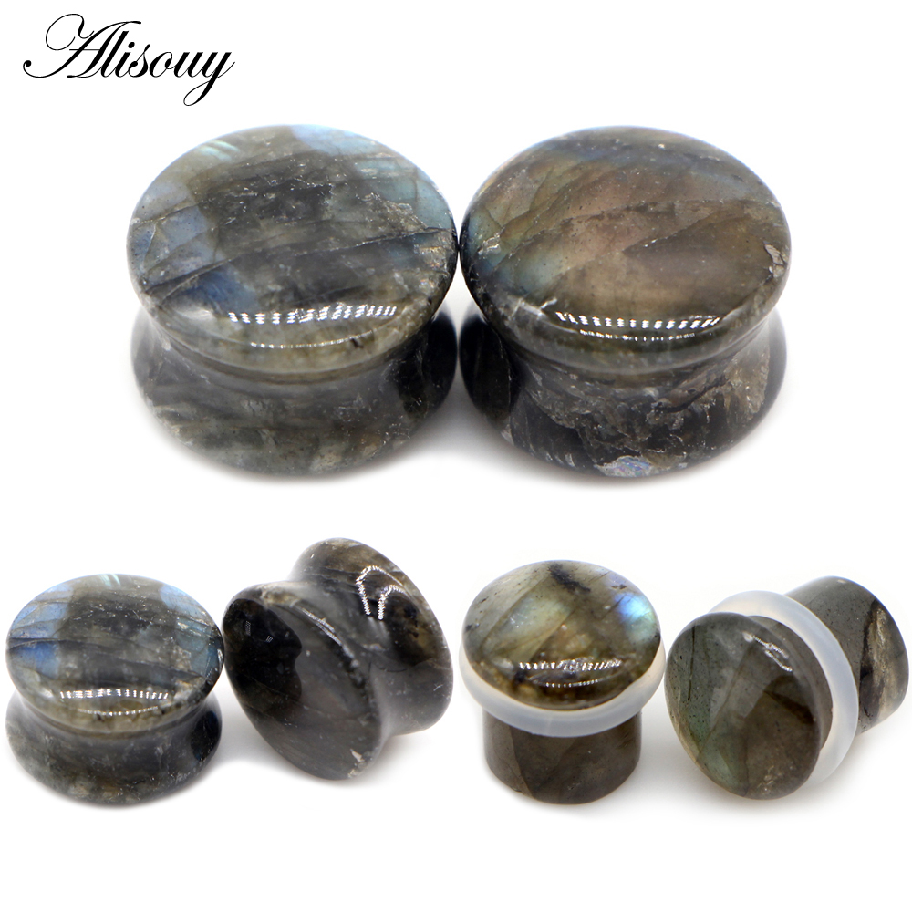 Alisouy 2 pz Labradorite Glow  - Body Jewelry Ear Gauges recensione e prezzo