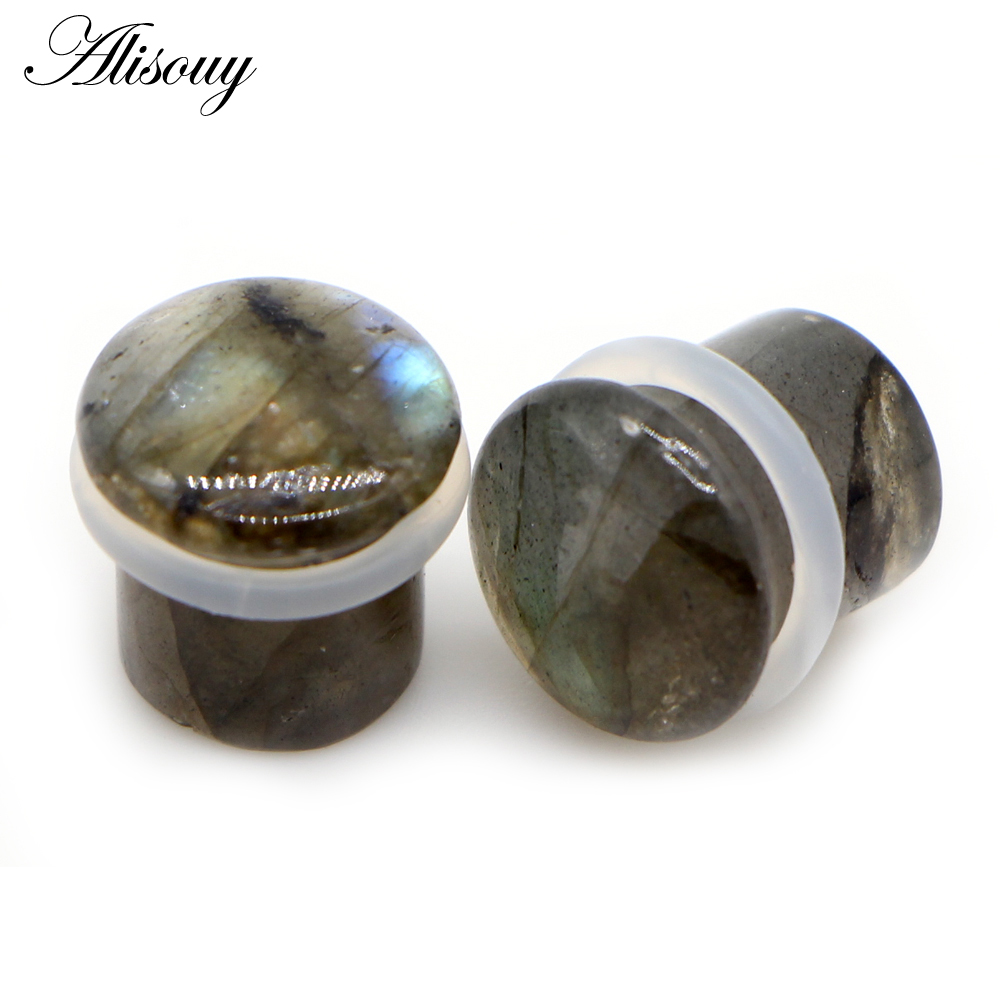Alisouy 2 pz Labradorite Glow  - Body Jewelry Ear Gauges recensione e prezzo
