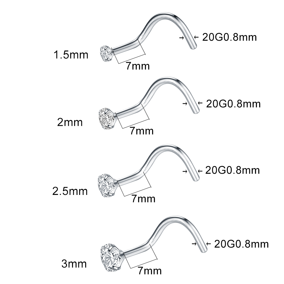 1/5 pz Piercing per Naso in Ti - Body Jewelry Implant Grade recensione e prezzo