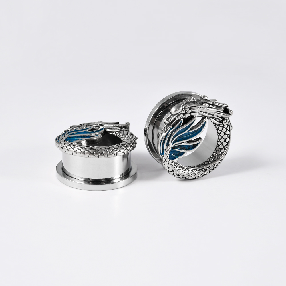 1-2PCS Vintage Chiness Dragon  - Body Jewelry Ear Gauges recensione e prezzo