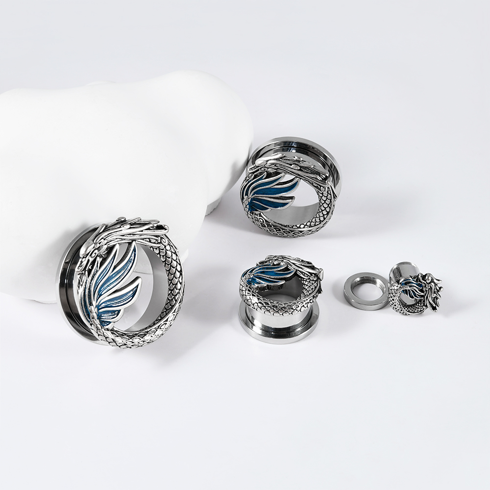 1-2PCS Vintage Chiness Dragon  - Body Jewelry Ear Gauges recensione e prezzo