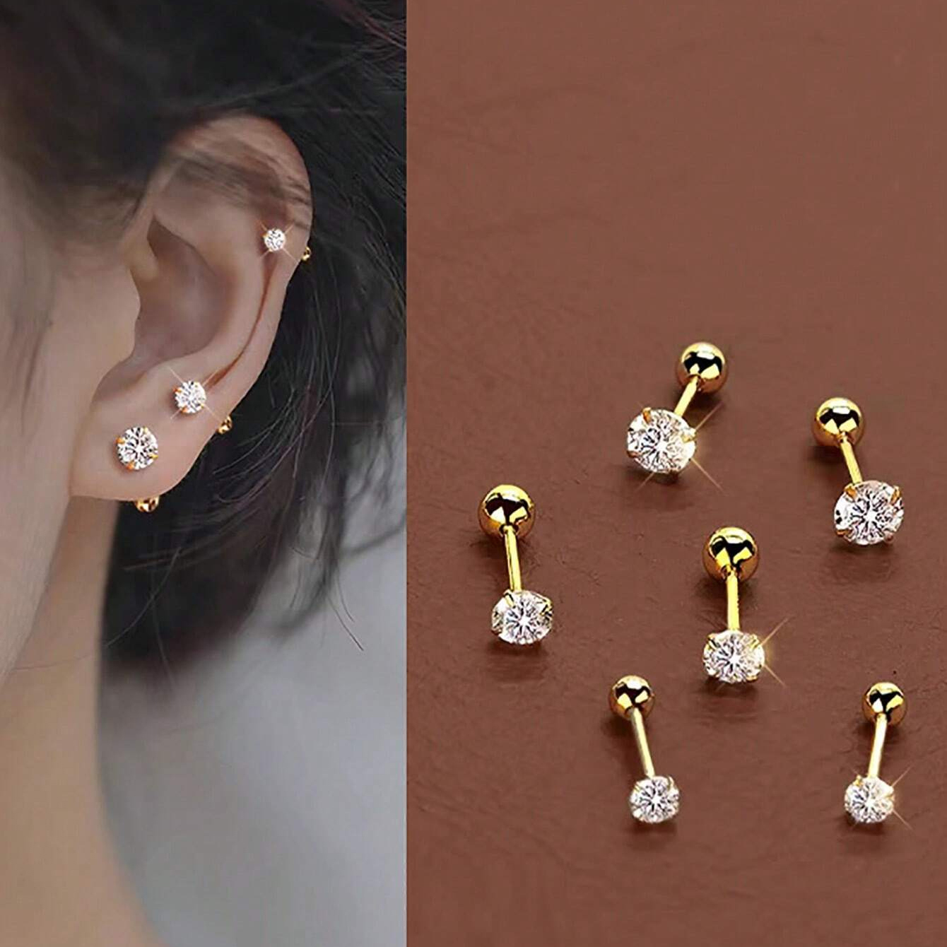 6 pz/set In Acciaio Inox Cubic - Body Jewelry Flat Back recensione e prezzo