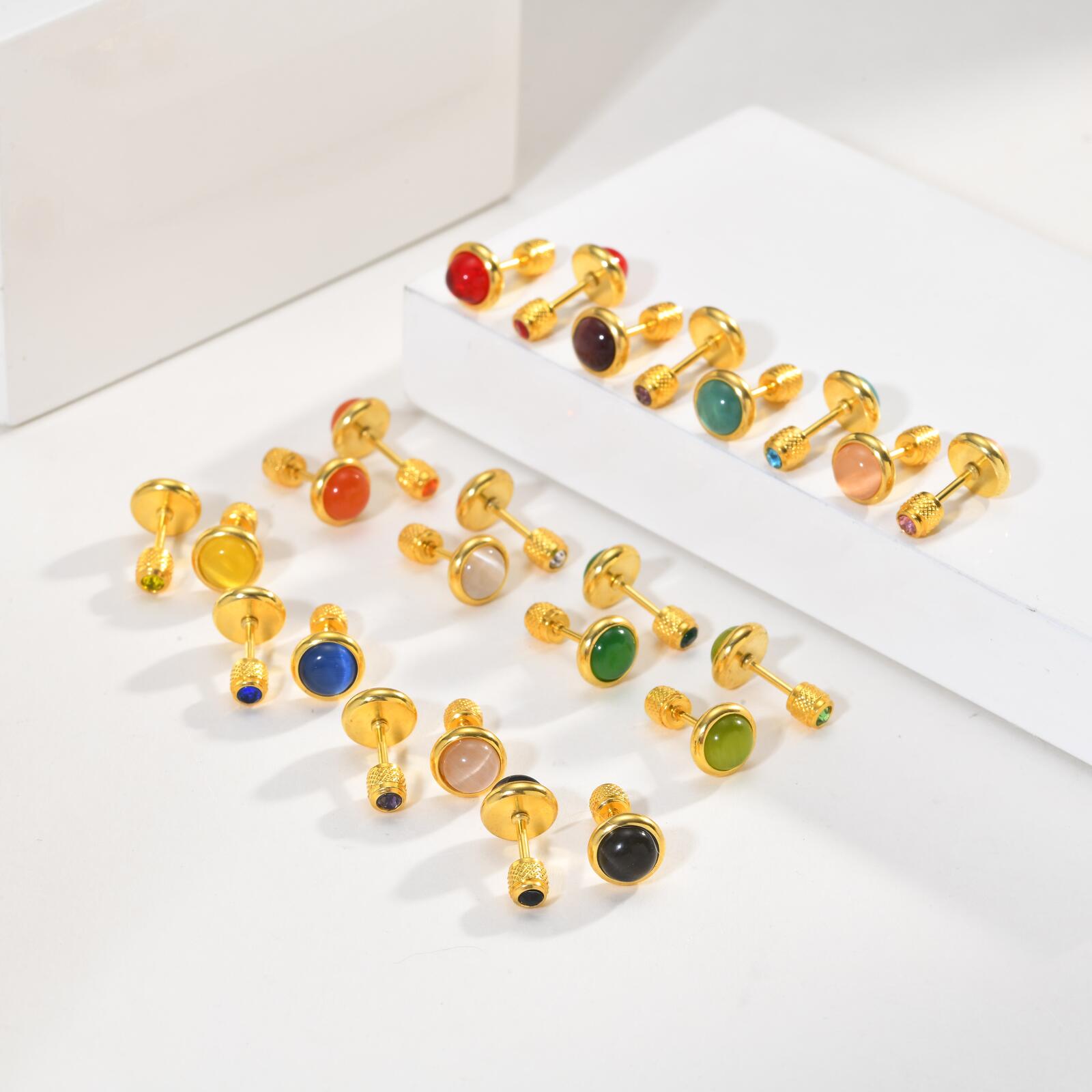 Orecchini a lobo con pietra po - Body Jewelry Flat Back recensione e prezzo