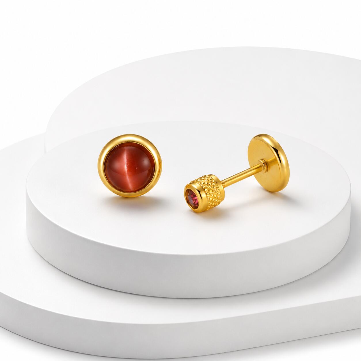 Orecchini a lobo con pietra po - Body Jewelry Flat Back recensione e prezzo