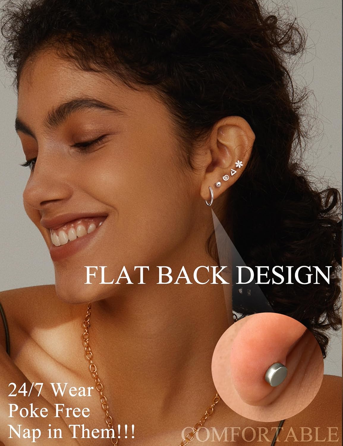 FASACCO 1 paio di orecchini in - Body Jewelry Flat Back recensione e prezzo